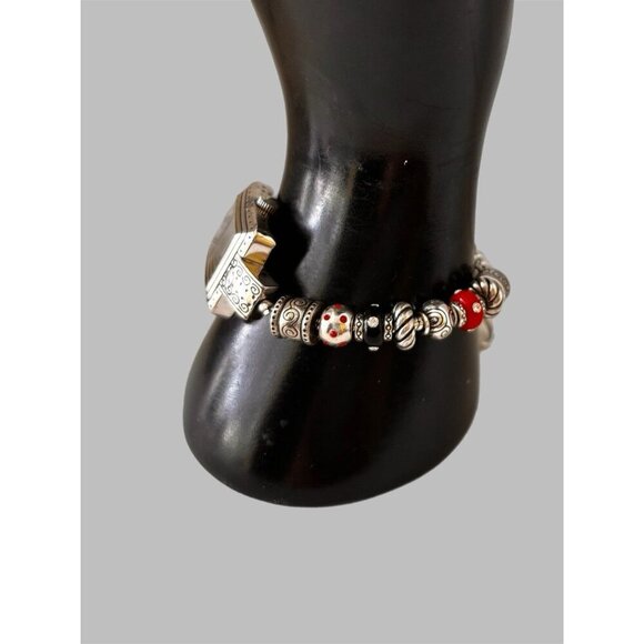 Brighton Short Hills Japan Movement Silver Watch 14 Colorful Beads New Battery - Picture 5 of 6